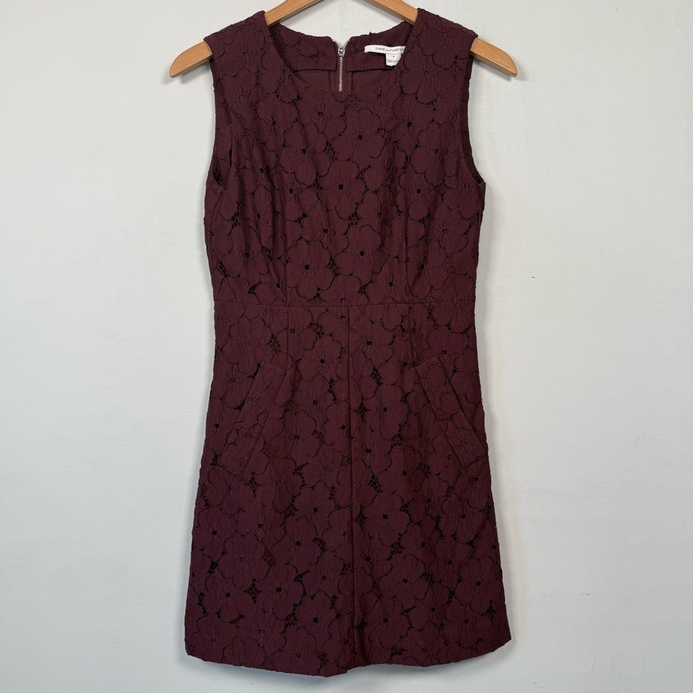 DVF Diane Von Furstenberg Carpreena Mini Dress Aubergine, Size 4